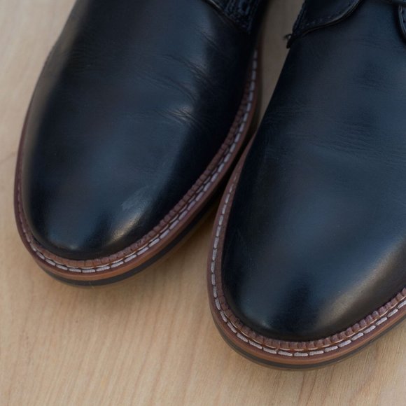 Clarks Navy Blue Grimsby Way Oxford TOR England Cork insoles Size 9M main image 6